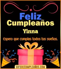 GIF Mensaje de cumpleaños Yinna